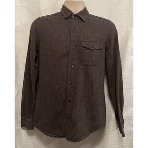 Gap Herringbone Cotton Classic Fit Button Down Shirt Mens XS Charcoal Gray Corp